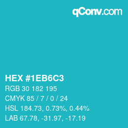 カラーコード: HEX #1EB6C3 | qconv.com
