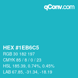 カラーコード: HEX #1EB6C5 | qconv.com