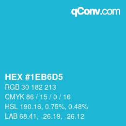 Color code: HEX #1EB6D5 | qconv.com