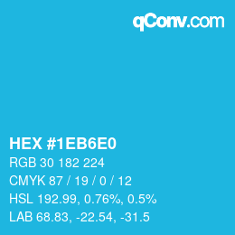 Color code: HEX #1EB6E0 | qconv.com