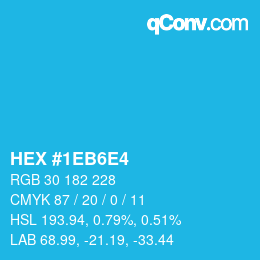 カラーコード: HEX #1EB6E4 | qconv.com