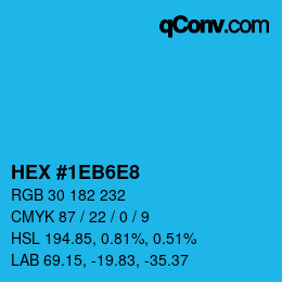 Color code: HEX #1EB6E8 | qconv.com