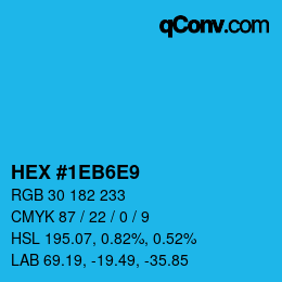 カラーコード: HEX #1EB6E9 | qconv.com