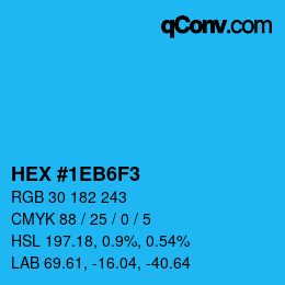 カラーコード: HEX #1EB6F3 | qconv.com