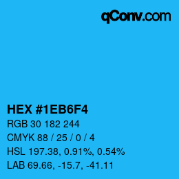 カラーコード: HEX #1EB6F4 | qconv.com