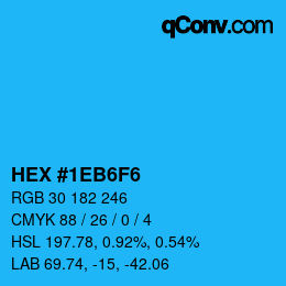 カラーコード: HEX #1EB6F6 | qconv.com