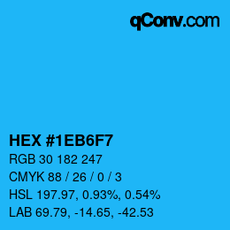 カラーコード: HEX #1EB6F7 | qconv.com