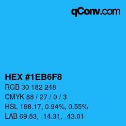 Color code: HEX #1EB6F8 | qconv.com