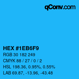 Color code: HEX #1EB6F9 | qconv.com