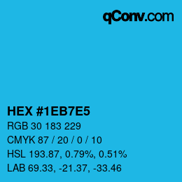 Color code: HEX #1EB7E5 | qconv.com