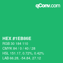 Color code: HEX #1EB86E | qconv.com