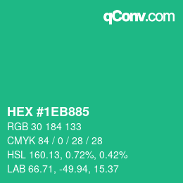 Color code: HEX #1EB885 | qconv.com