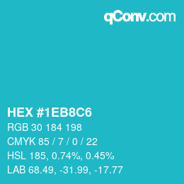 Color code: HEX #1EB8C6 | qconv.com