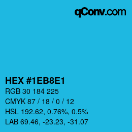 Color code: HEX #1EB8E1 | qconv.com