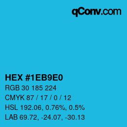 Color code: HEX #1EB9E0 | qconv.com