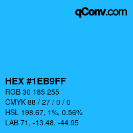 Color code: HEX #1EB9FF | qconv.com