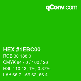 Color code: HEX #1EBC00 | qconv.com