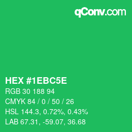 Code couleur: HEX #1EBC5E | qconv.com