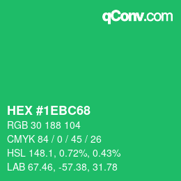Farbcode: HEX #1EBC68 | qconv.com