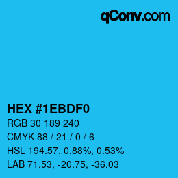 Color code: HEX #1EBDF0 | qconv.com