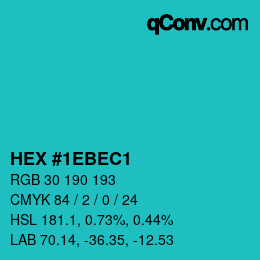 Color code: HEX #1EBEC1 | qconv.com