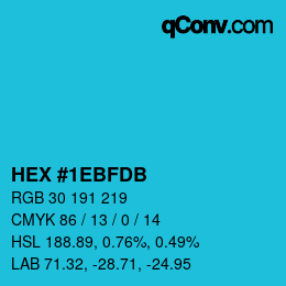 カラーコード: HEX #1EBFDB | qconv.com