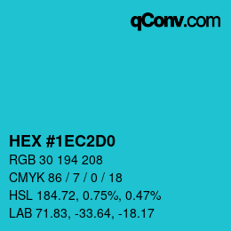 Color code: HEX #1EC2D0 | qconv.com
