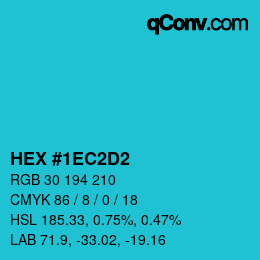 Color code: HEX #1EC2D2 | qconv.com