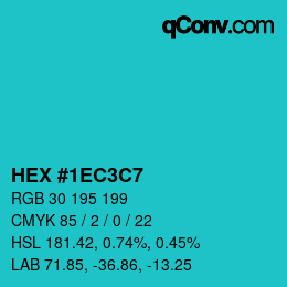カラーコード: HEX #1EC3C7 | qconv.com