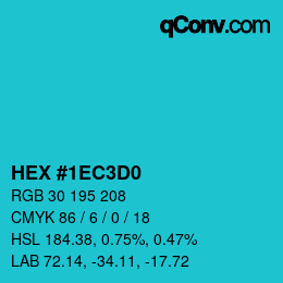 カラーコード: HEX #1EC3D0 | qconv.com