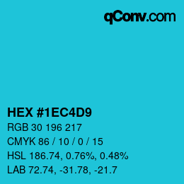 Color code: HEX #1EC4D9 | qconv.com