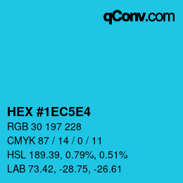 Color code: HEX #1EC5E4 | qconv.com