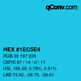 Código de color: HEX #1EC5E4 | qconv.com