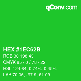 Color code: HEX #1EC62B | qconv.com