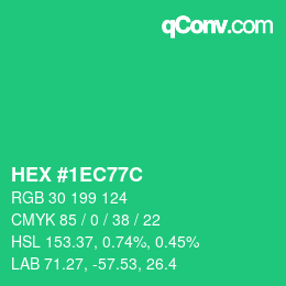 Color code: HEX #1EC77C | qconv.com