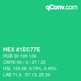 Color code: HEX #1EC77E | qconv.com