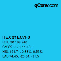 Código de color: HEX #1EC7F0 | qconv.com