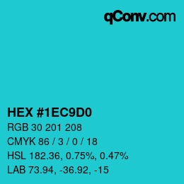 Color code: HEX #1EC9D0 | qconv.com
