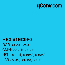 Color code: HEX #1EC9F0 | qconv.com