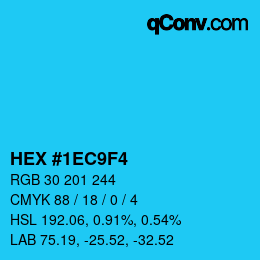 Color code: HEX #1EC9F4 | qconv.com