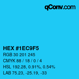 カラーコード: HEX #1EC9F5 | qconv.com