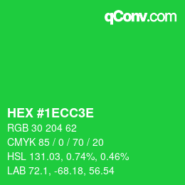 Color code: HEX #1ECC3E | qconv.com