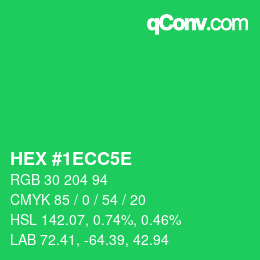 Código de color: HEX #1ECC5E | qconv.com