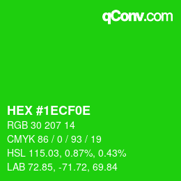 Color code: HEX #1ECF0E | qconv.com