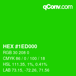 Color code: HEX #1ED000 | qconv.com