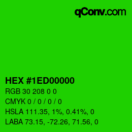 Color code: HEX #1ED00000 | qconv.com