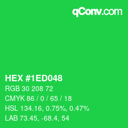 Color code: HEX #1ED048 | qconv.com