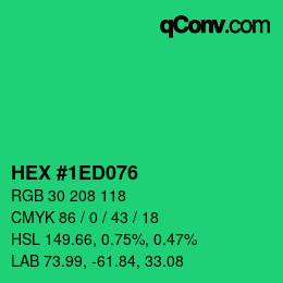 Color code: HEX #1ED076 | qconv.com
