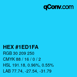 Color code: HEX #1ED1FA | qconv.com