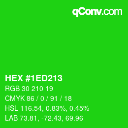 カラーコード: HEX #1ED213 | qconv.com